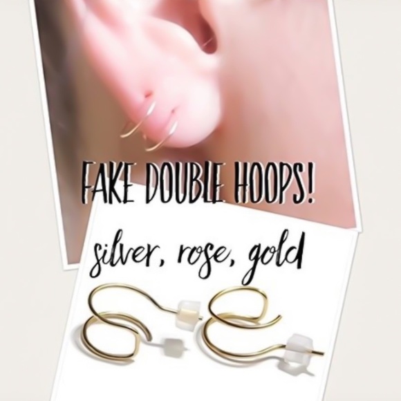 Moodtherapy Jewelry - Double Hoop Stud Earrings for a SINGLE piercing